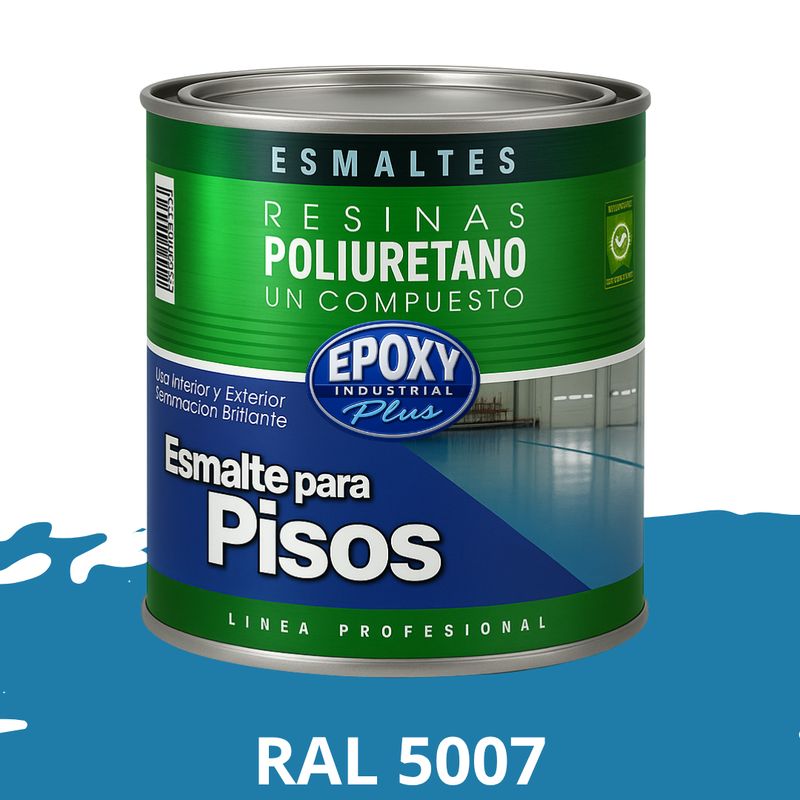 EPOXY - PINTURA PISOS ALTO TRÁFICO - POLIURETANO BASE AGUA 1K  - 1L RAL 5007