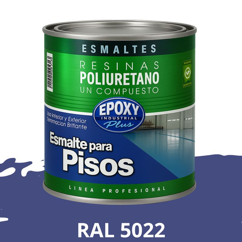 EPOXY - PINTURA PISOS ALTO TRÁFICO - POLIURETANO BASE AGUA 1K  - 1L RAL 5022