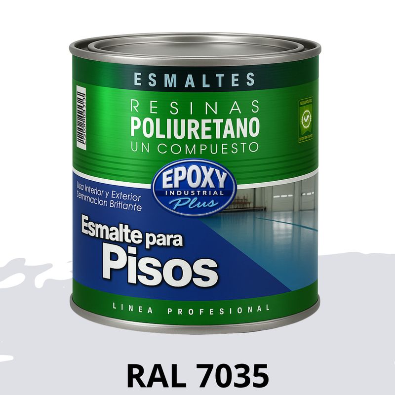 EPOXY - PINTURA PISOS ALTO TRÁFICO - POLIURETANO BASE AGUA 1K  - 1L RAL 7035