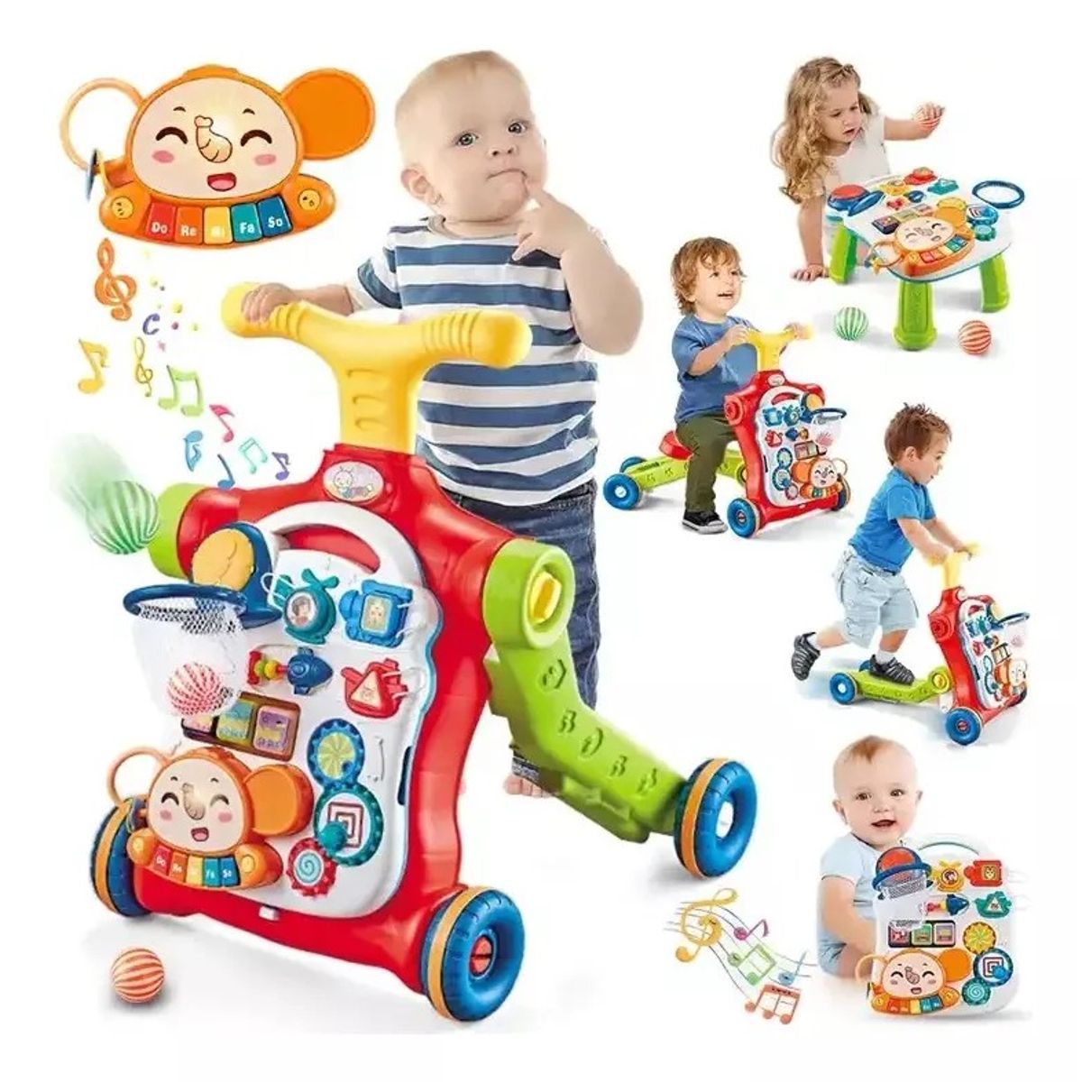 GENERICO - Caminador Andador Scooter Bebé Musical Multifuncional 5 En 1