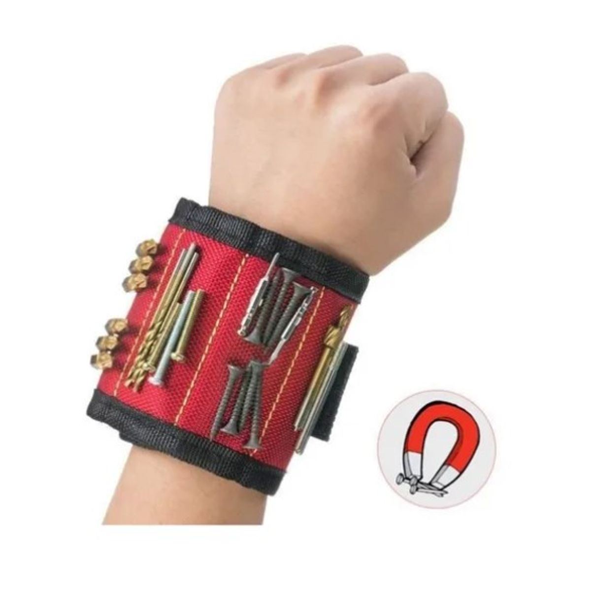 OFERTABKN - Pulsera Muñequera Magnética Sujeta Herramientas Tornillos