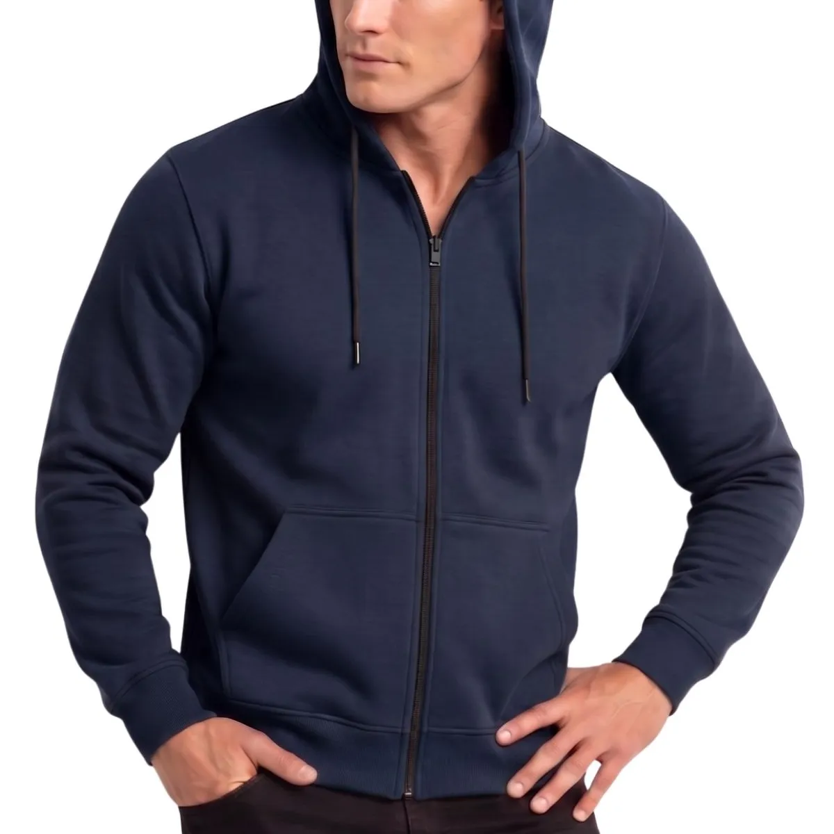 LOOK SHOP - Polerón Hombre Con Capucha Y Cierre. Delgado Verano Unisex 3017