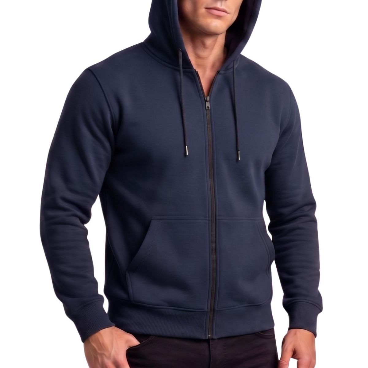 LOOK SHOP - Polerón Hombre Con Capucha Y Cierre. Delgado Verano Unisex 3017