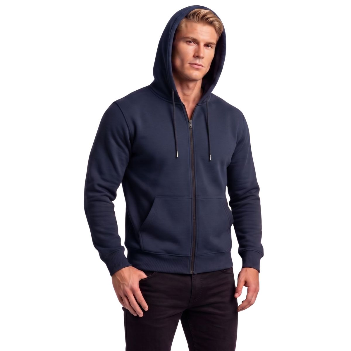 LOOK SHOP - Polerón Hombre Con Capucha Y Cierre. Delgado Verano Unisex 3017