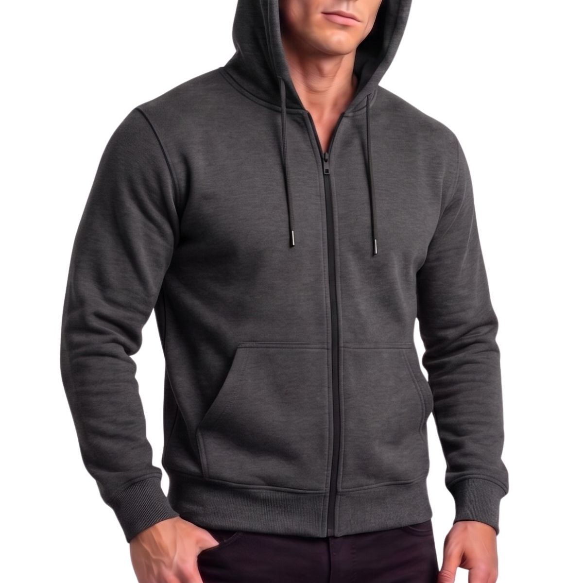 LOOK SHOP - Polerón Hombre Con Capucha Y Cierre. Delgado Verano Unisex 3017