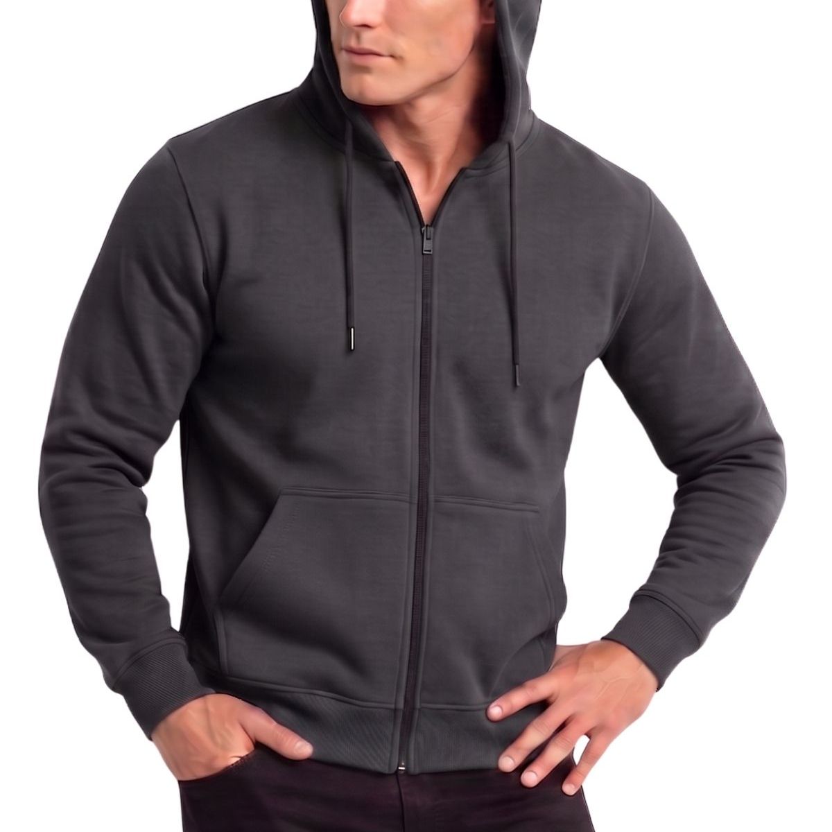 LOOK SHOP - Polerón Hombre Con Capucha Y Cierre. Delgado Verano Unisex 3017
