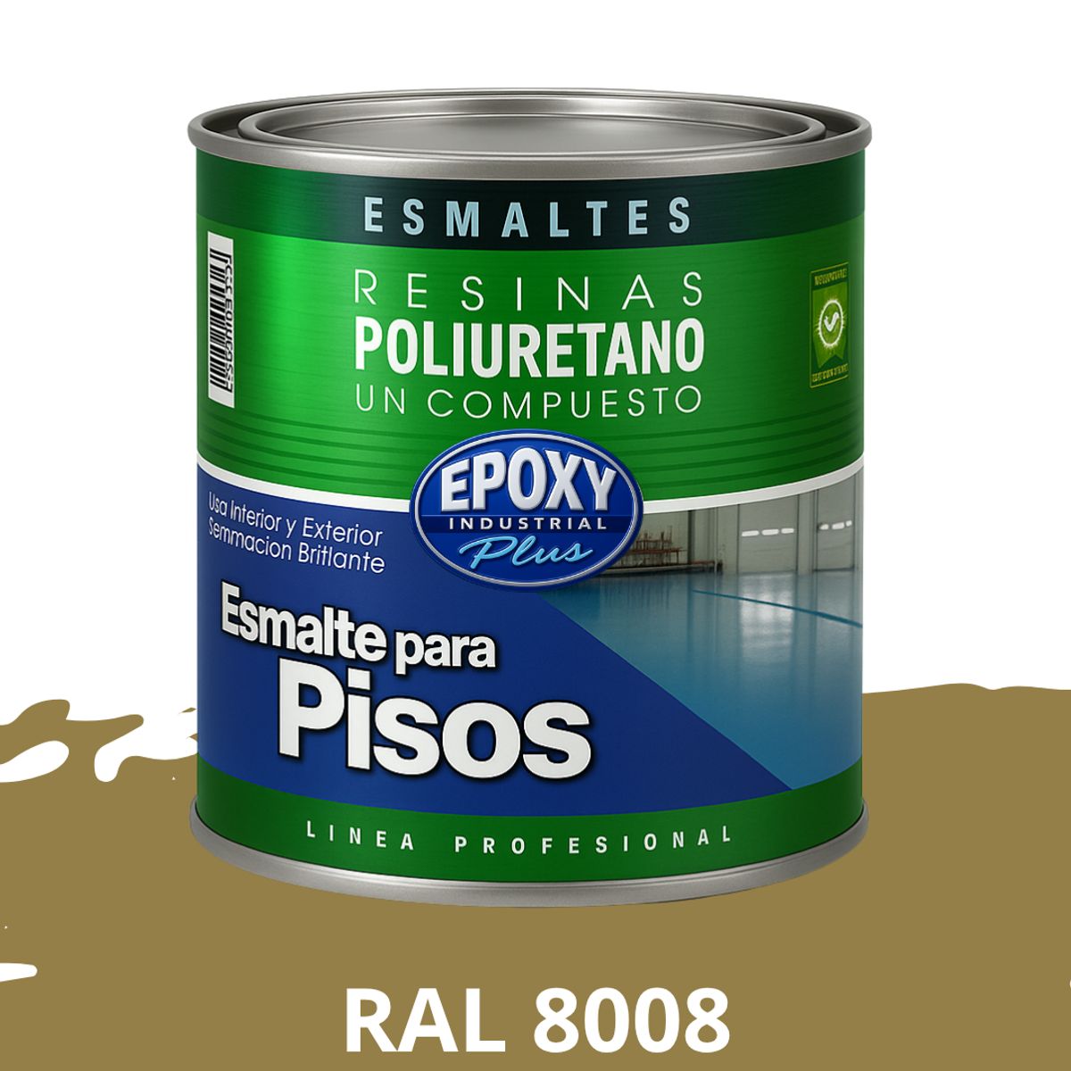PINTURA PISOS ALTO TRÁFICO - POLIURETANO BASE AGUA 1K  - 1L RAL 8008, marca EPOXY - Foto Principal