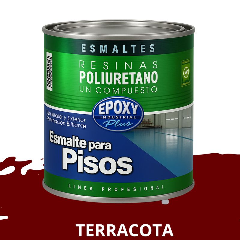 EPOXY - PINTURA PISOS ALTO TRÁFICO - POLIURETANO BASE AGUA 1K  - 1L TERRACOTA