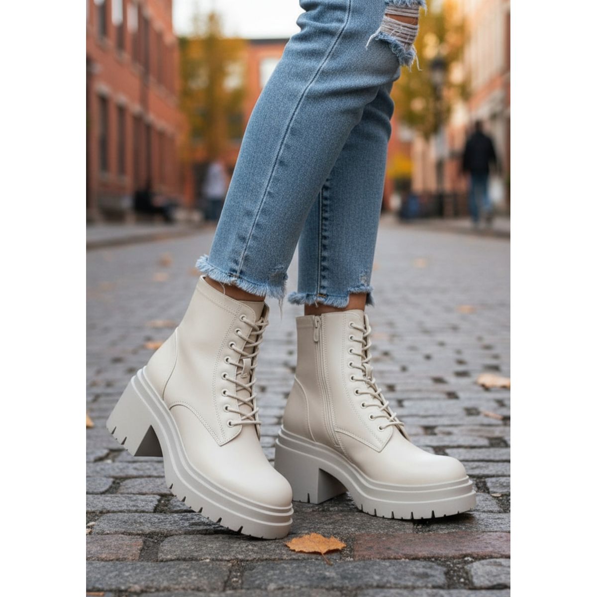 SNOOPY - Botin Mujer  color Beige  con Plataforma M400