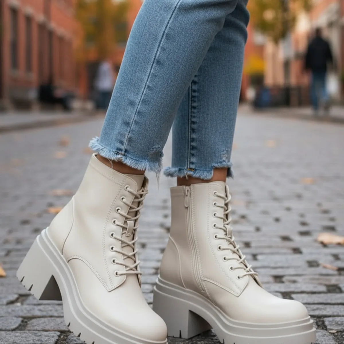 SNOOPY - Botin Mujer  color Beige  con Plataforma M400