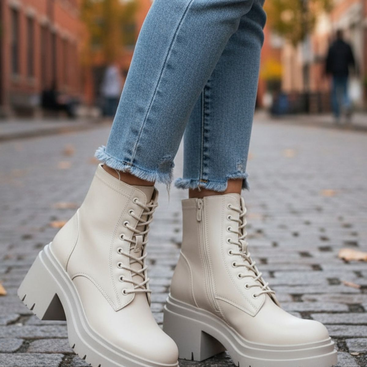 SNOOPY - Botin Mujer  color Beige  con Plataforma M400