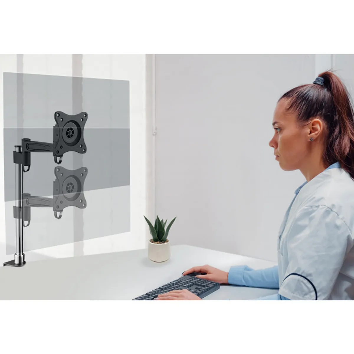 DINON - Soporte Escritorio Para Monitor Con Brazo 13 A 27 Pulgadas Dinon 2249