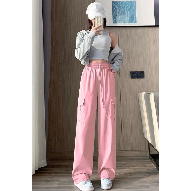 MPROPIA - Pantalón Cargo Verano Mujer.tela Secado Rápido Con Bolsillos 2609
