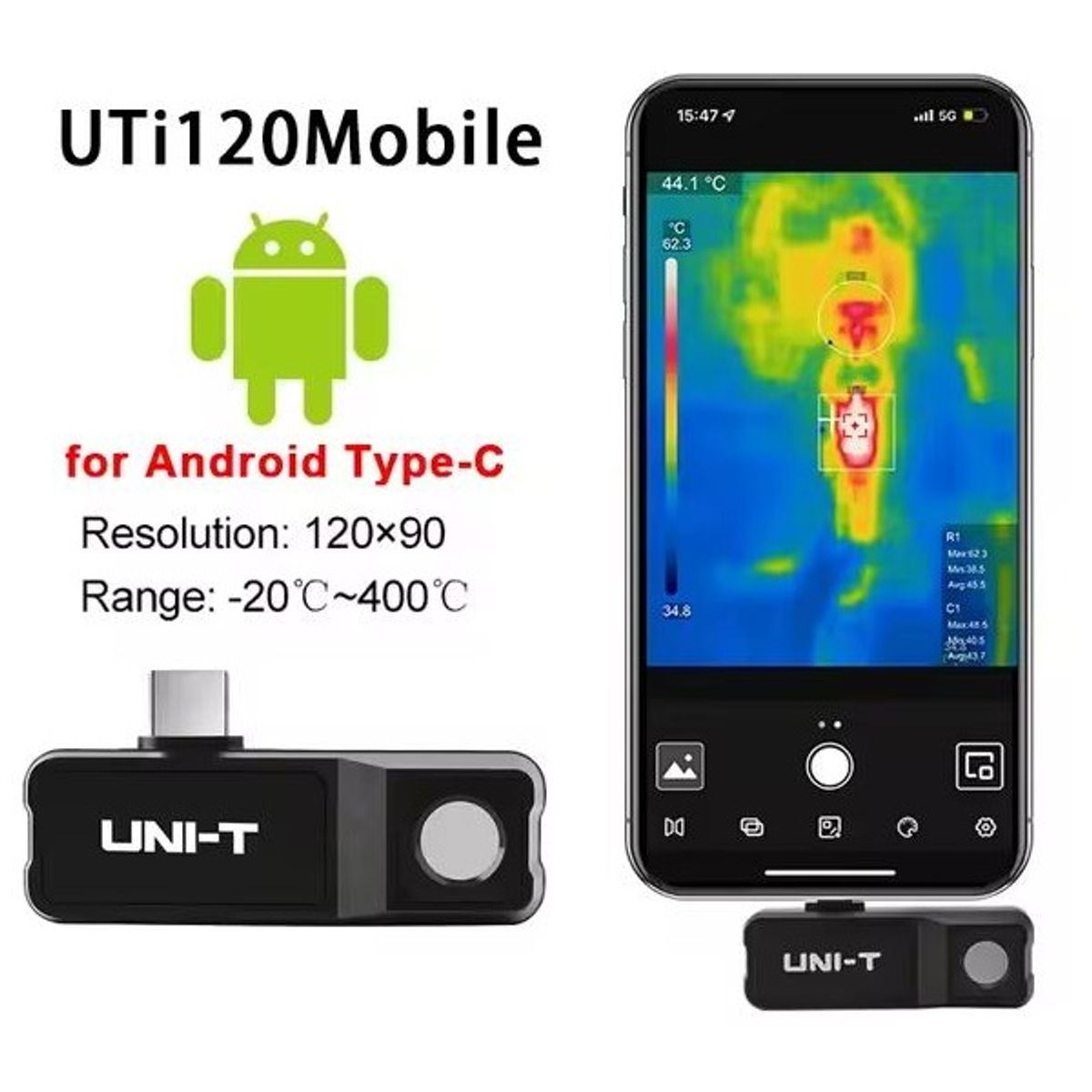 UNI T - Cámara Térmica Para Android Uni-T Uti120m Infrarrojo