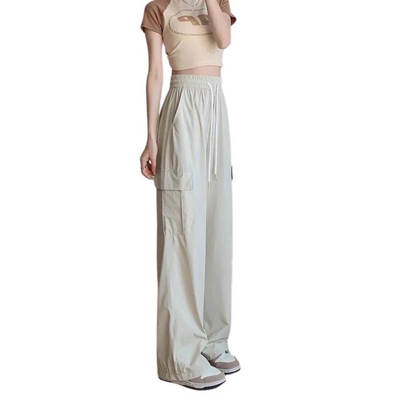 MPROPIA - Pantalón Cargo Verano Mujer.tela Secado Rápido Con Bolsillos 2609