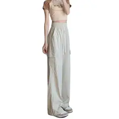 LOOK SHOP - Pantalón Cargo Verano Mujer.tela Secado Rápido Con Bolsillos 2609