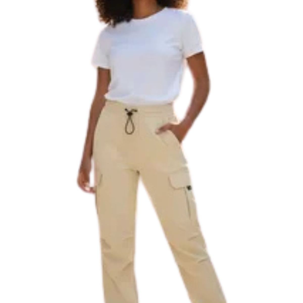 LOOK SHOP - Pantalón Cargo Verano Mujer.tela Secado Rápido Con Bolsillos 2609