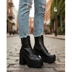 SNOOPY - Botin Mujer Taco Alto con Plataforma M375