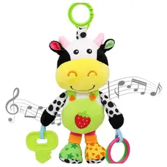 GENERICO - Peluche Estimulación Sensorial Bebé Con Sonajero Vaquita