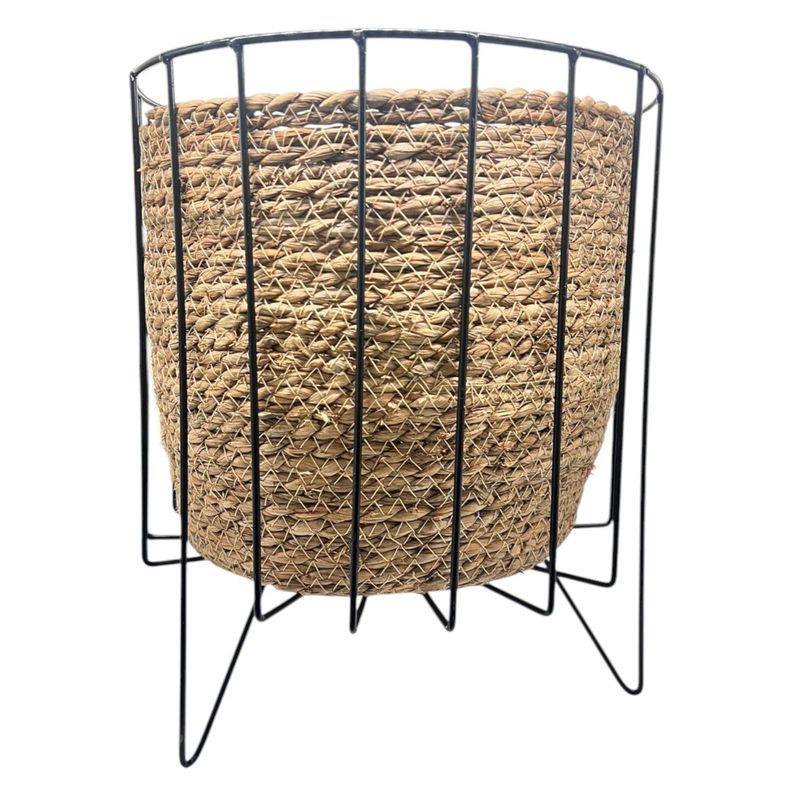OEM - Macetero Tejido Porta Maceta Rustico Beige 31x27cm