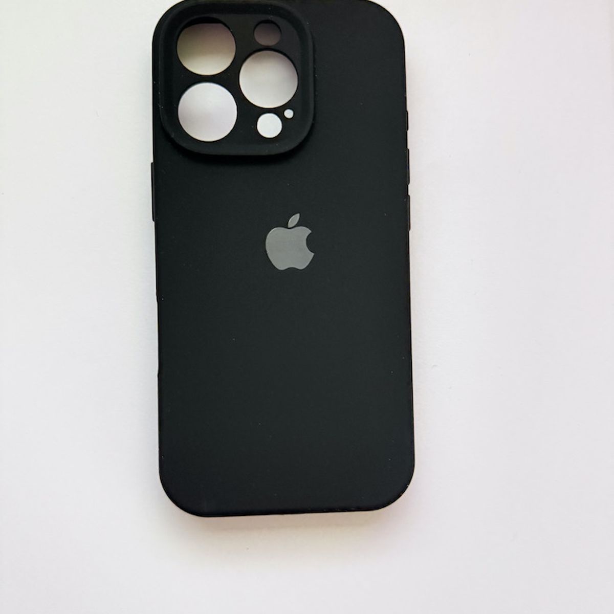 GENERICO - Funda de Silicona c/Logo para iPhone 16 Pro Tapa Camara Color Negro
