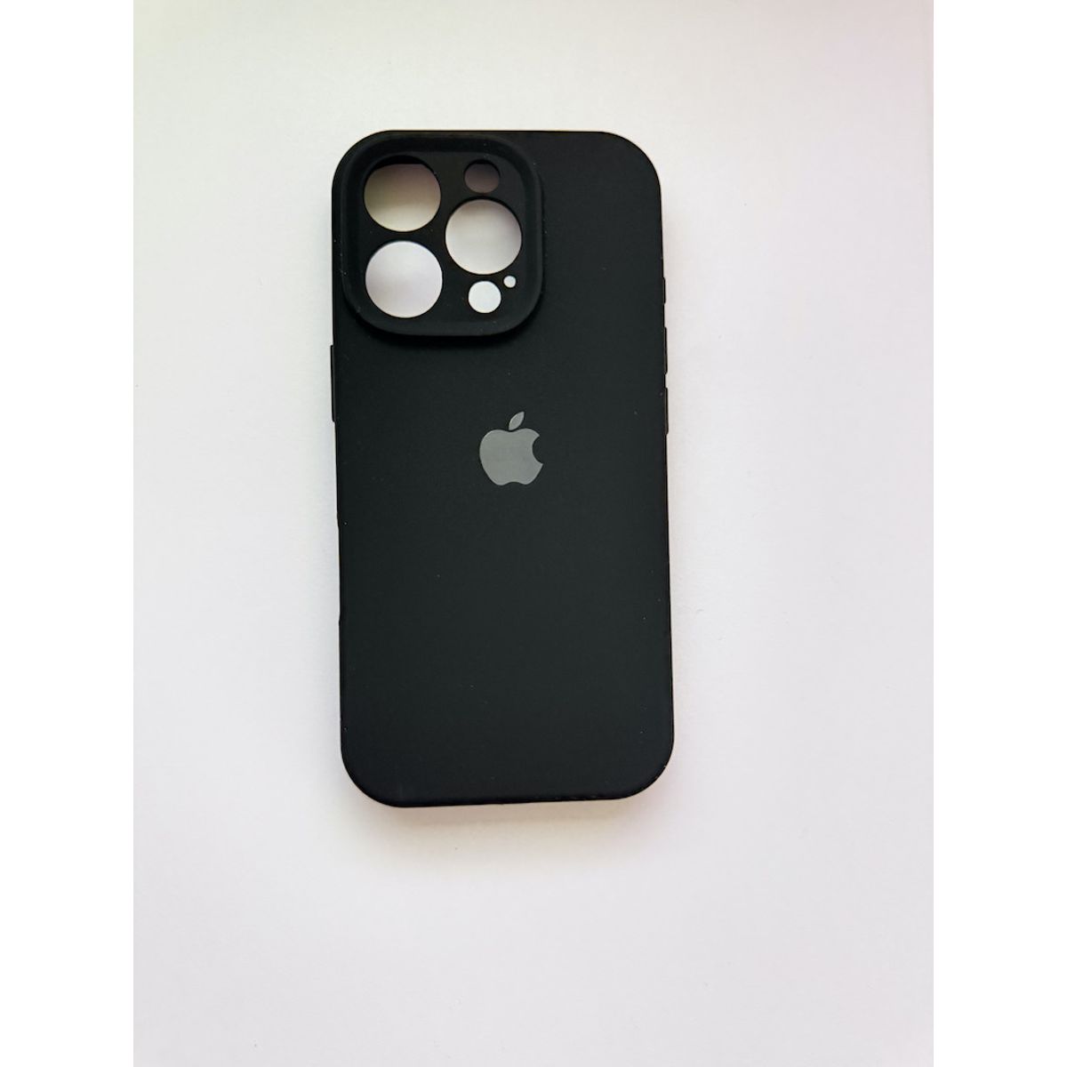 GENERICO - Funda de Silicona c/Logo para iPhone 16 Pro Tapa Camara Color Negro