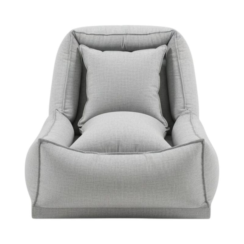 DISEÑOS VALESTRINI - POUF BED LINO GRIS CLARO