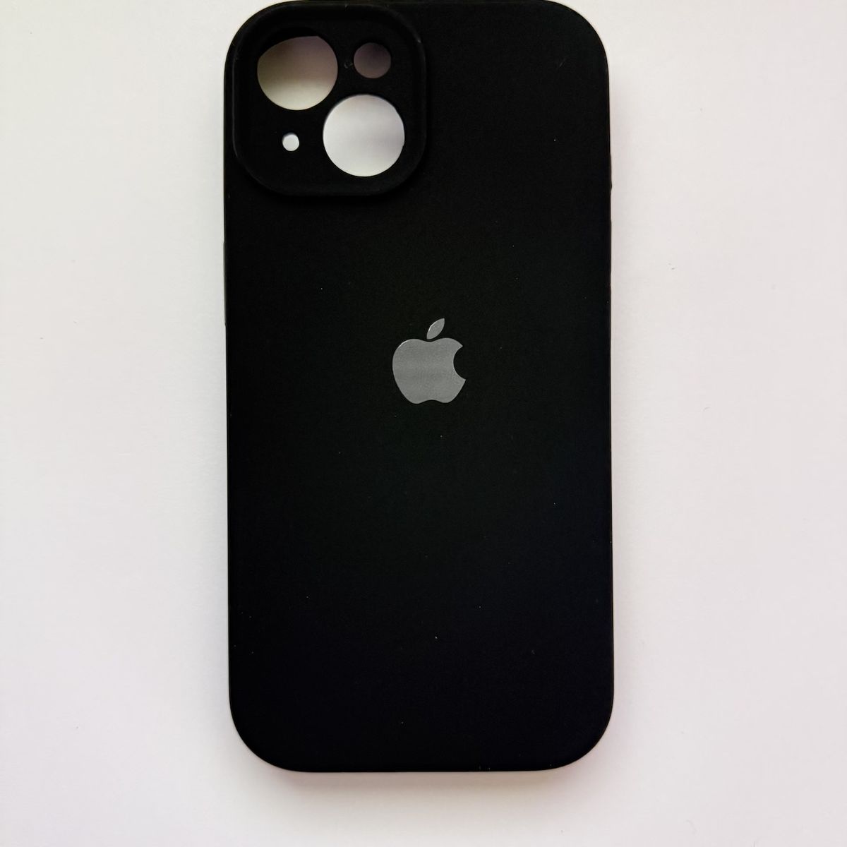 GENERICO - Funda de Silicona c/Logo para iPhone 15 Tapa Camara Color Negro
