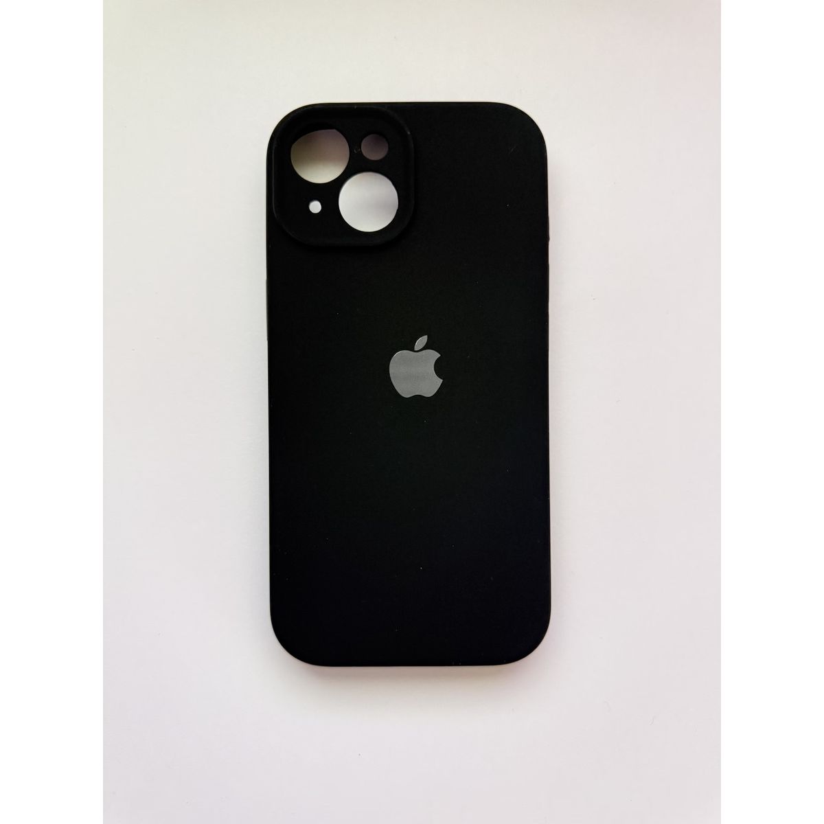 GENERICO - Funda de Silicona c/Logo para iPhone 15 Tapa Camara Color Negro