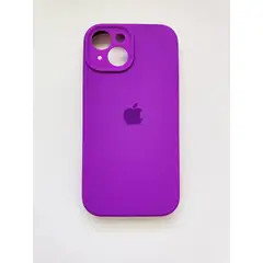 GENERICO - Funda de Silicona c/Logo para iPhone 15 Tapa Camara Color Morado
