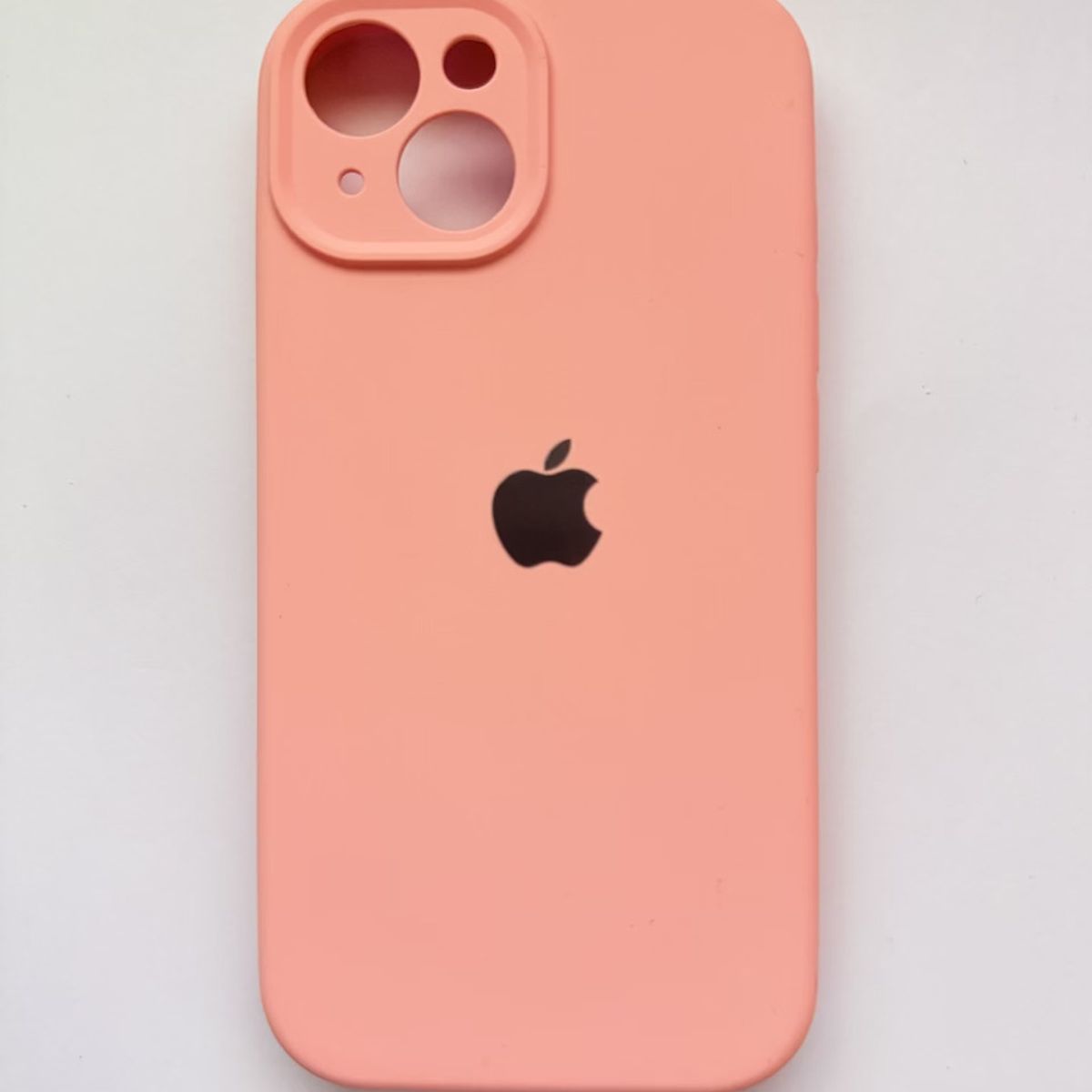 GENERICO - Funda de Silicona c/Logo para iPhone 15 Tapa Camara Color Rosado