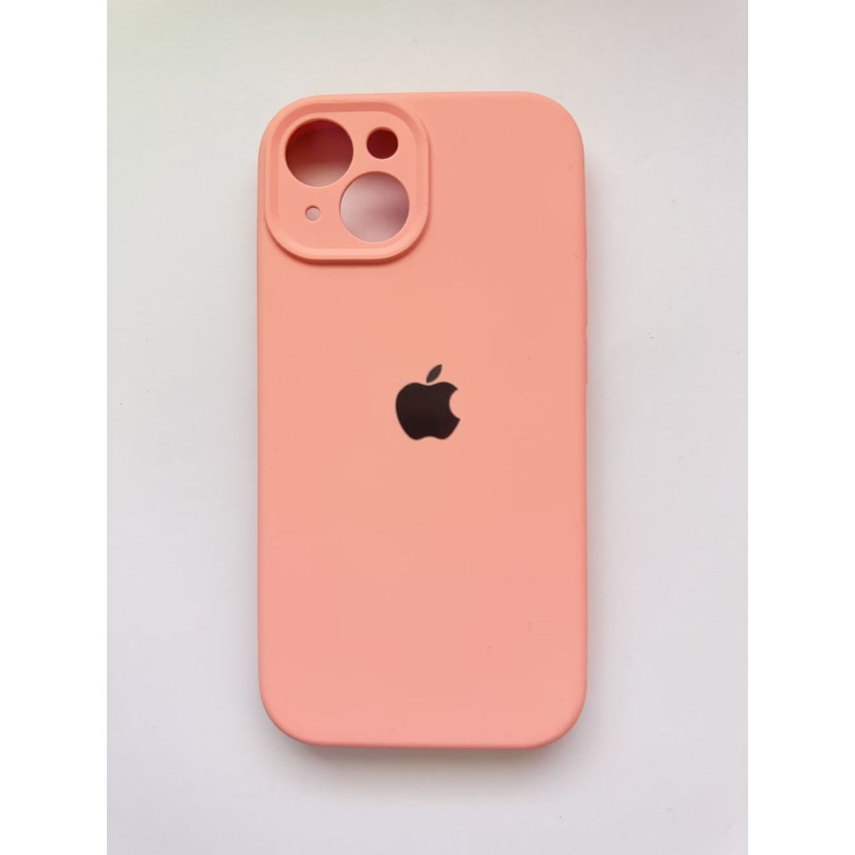 GENERICO - Funda de Silicona c/Logo para iPhone 15 Tapa Camara Color Rosado