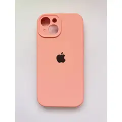 GENERICO - Funda de Silicona c/Logo para iPhone 15 Tapa Camara Color Rosado