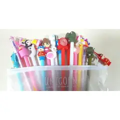 GENERICO - Pack 18 lapices de tinta azul surtidos para niños.