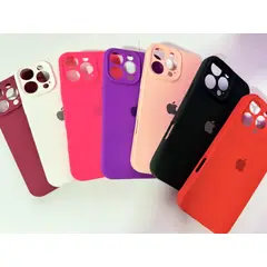 GENERICO - Funda de Silicona c/Logo para iPhone 16 Promax Tapa Camara Fucsia