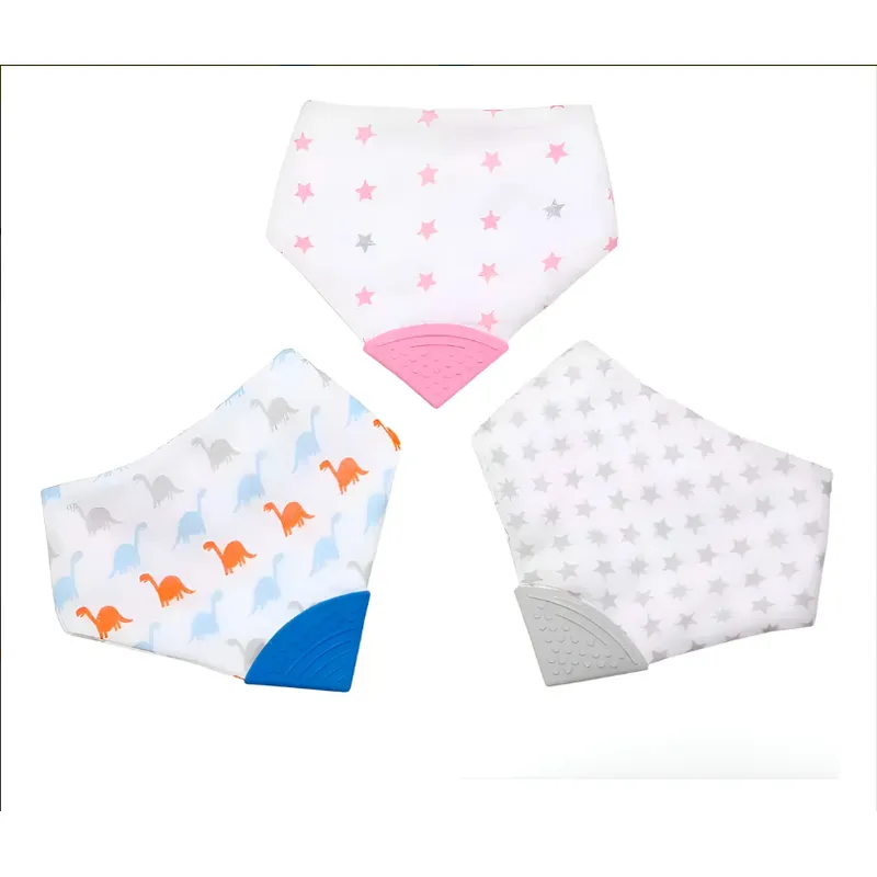 GENERICO - Baberos De Tela Bandana Con Mordedor Para Bebes