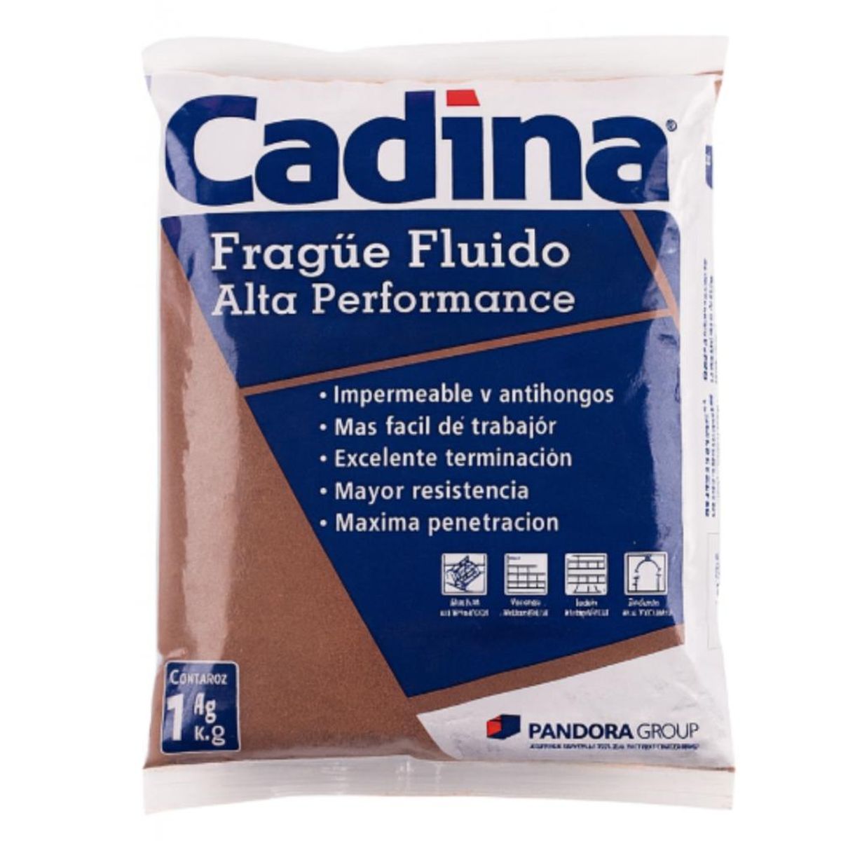 GENERICO - Frague Fluido Cafe Oscuro 1kg Impermeable Antihongos Cadina