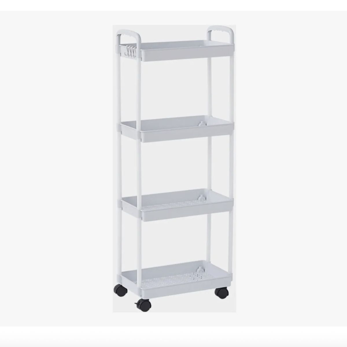 GENERICO - Carrito De Almacenamiento De 4 Niveles Con Asa Cocina Baño Blanco