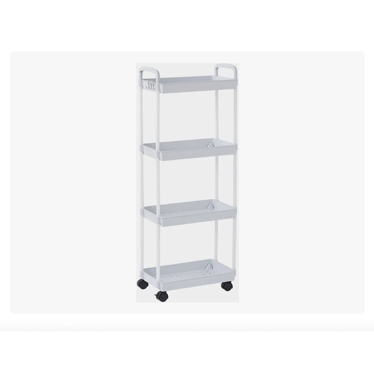 GENERICO - Carrito De Almacenamiento De 4 Niveles Con Asa Cocina Baño Blanco