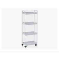 Carrito De Almacenamiento De 4 Niveles Con Asa Cocina Baño Blanco