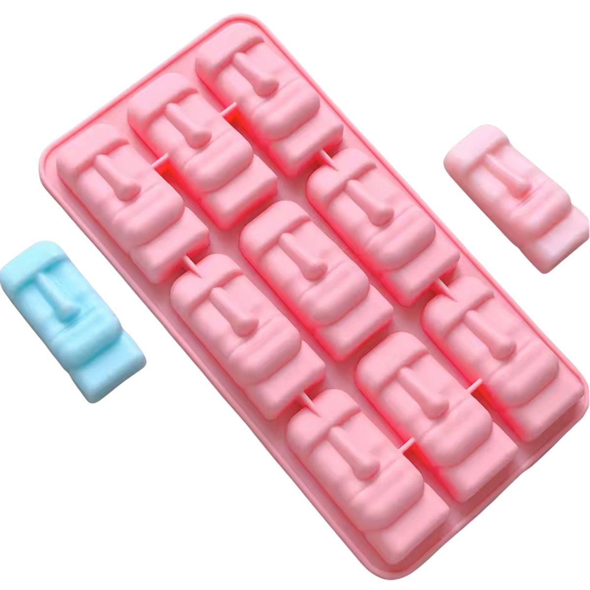 GENERICO - Moldes Moai De Silicona Ideal Para Hielos COLOR ROSADO