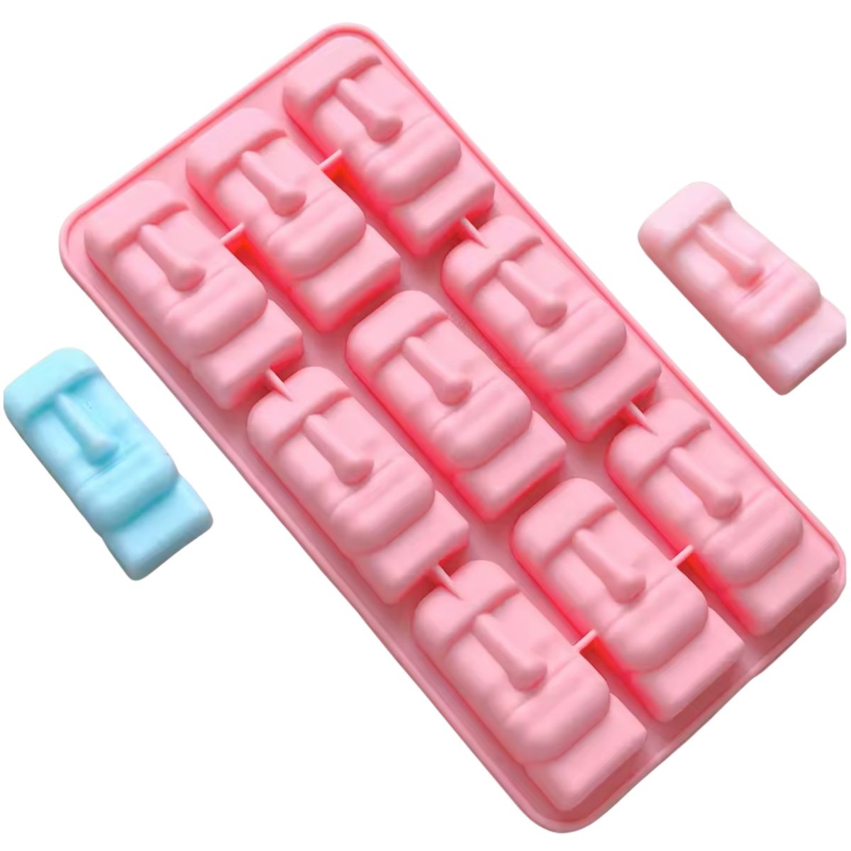 GENERICO - Moldes Moai De Silicona Ideal Para Hielos COLOR ROSADO