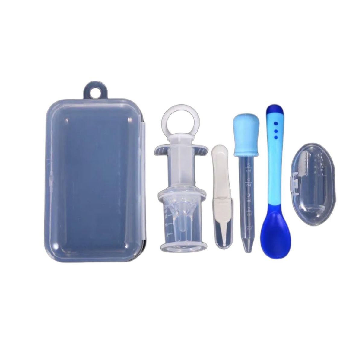 GENERICO - Estuche Con Cuchara Gotero Cepillo Dosificador Medicina Bebe