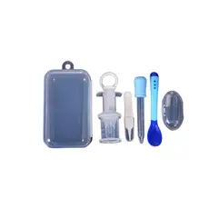 GENERICO - Estuche Con Cuchara Gotero Cepillo Dosificador Medicina Bebe