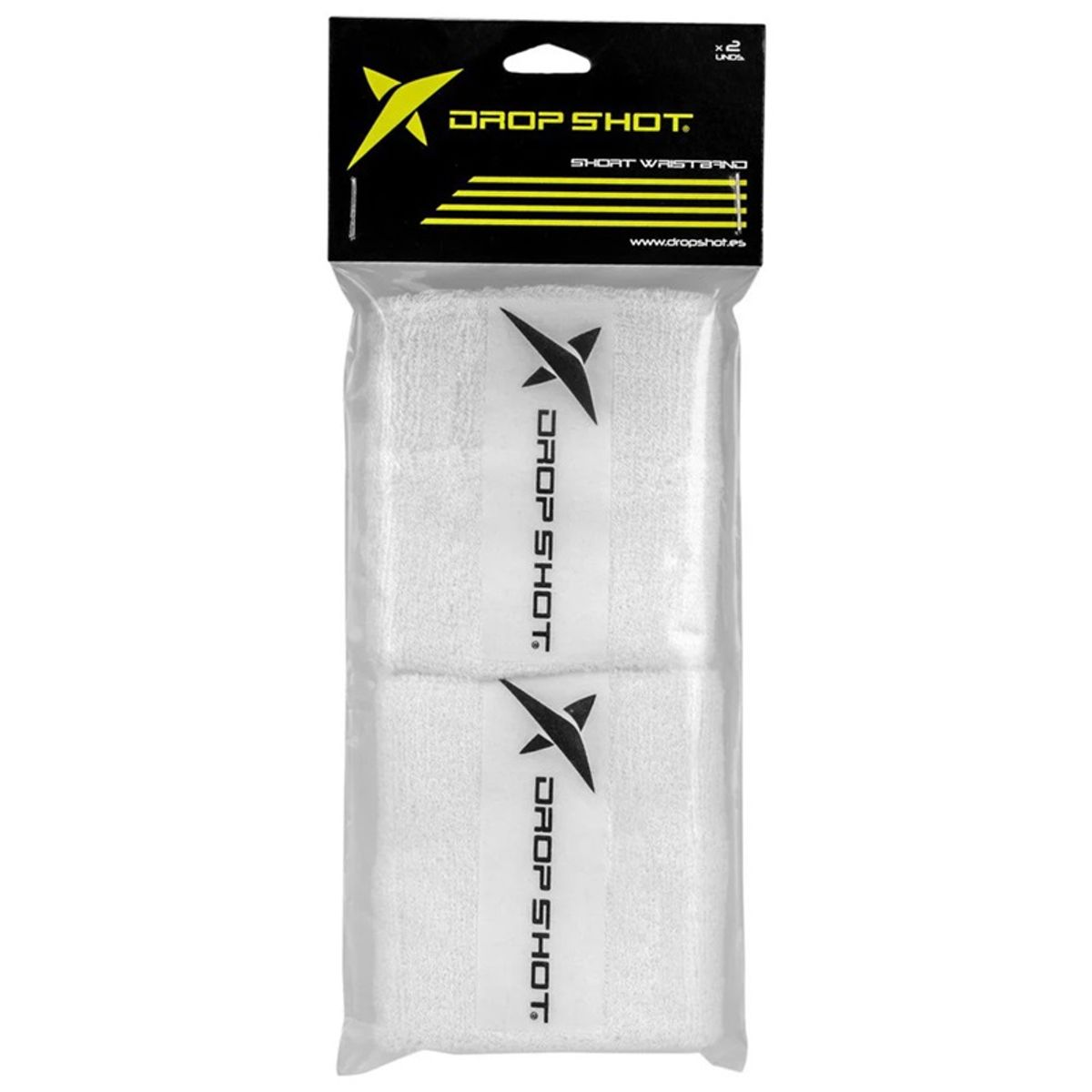 DROP SHOT - Muñequera Drop Shot Corta Blanca X2 Tenis Padel