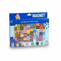 GENERICO - Set 60 Bloques Minecraft Magnéticos Pixeleados