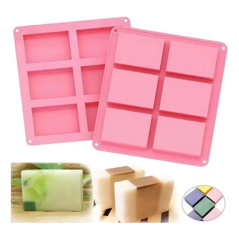 GENERICO - Molde De Silicona Para Jabon Rectangular 6 Divisiones