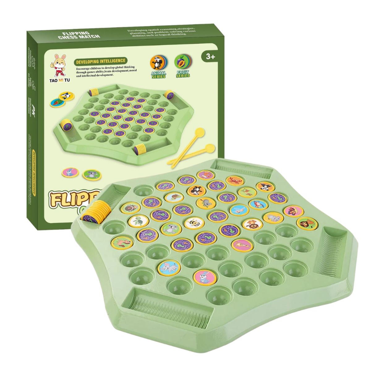 GENERICO - Juego de Memoria Infantil Rompecabezas Educativo Didactico - Verde - Animales