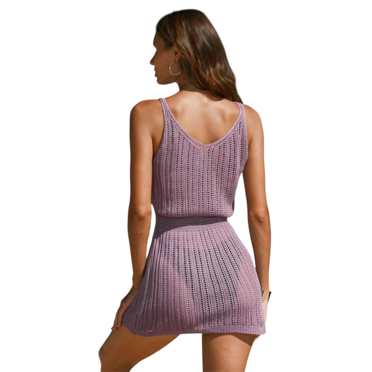 SOL AMADO - Vestido Mujer Playero Cover-Up Crochet