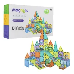 FLIPEREX - Juego Bloques Magneticos Construccion 75 Piezas Educativo